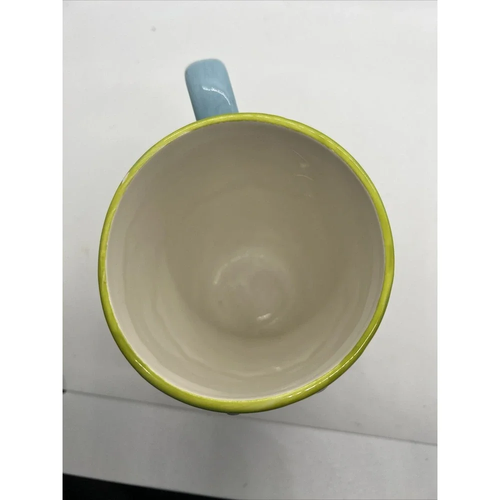 Pier 1 Imports Hand‎ Painted Dolomite 3D Textured Ceramic Easter Egg Mug